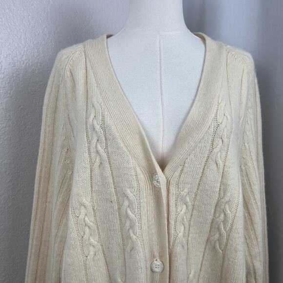 VTG The Limited Sweater Womens Medium Cable Knit Cardigan Academia Old Money - Picture 2 of 10